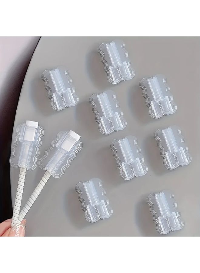 10 Pcs Transparent Charger Cable Protectors Durable Tangle Free Organization - Image 2