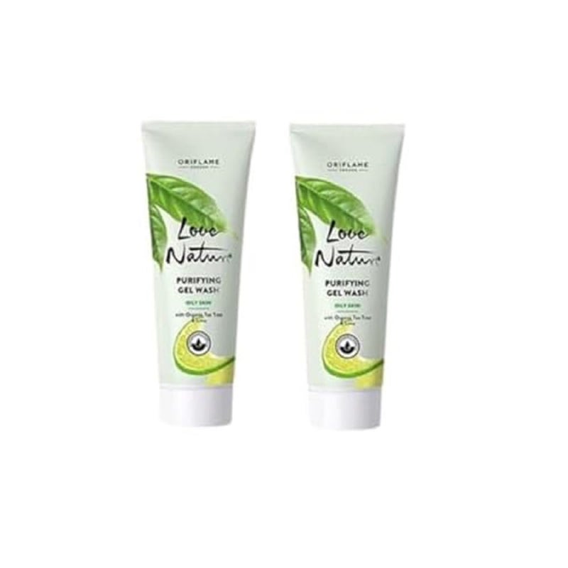Oriflame oriflame sweden love nature purifying gel wash with organic tea tree  lime face wash pack of 2  250 ml and stylish hairhead band ASSORTEDEKAROBAAR 2 items in the set - Image 1