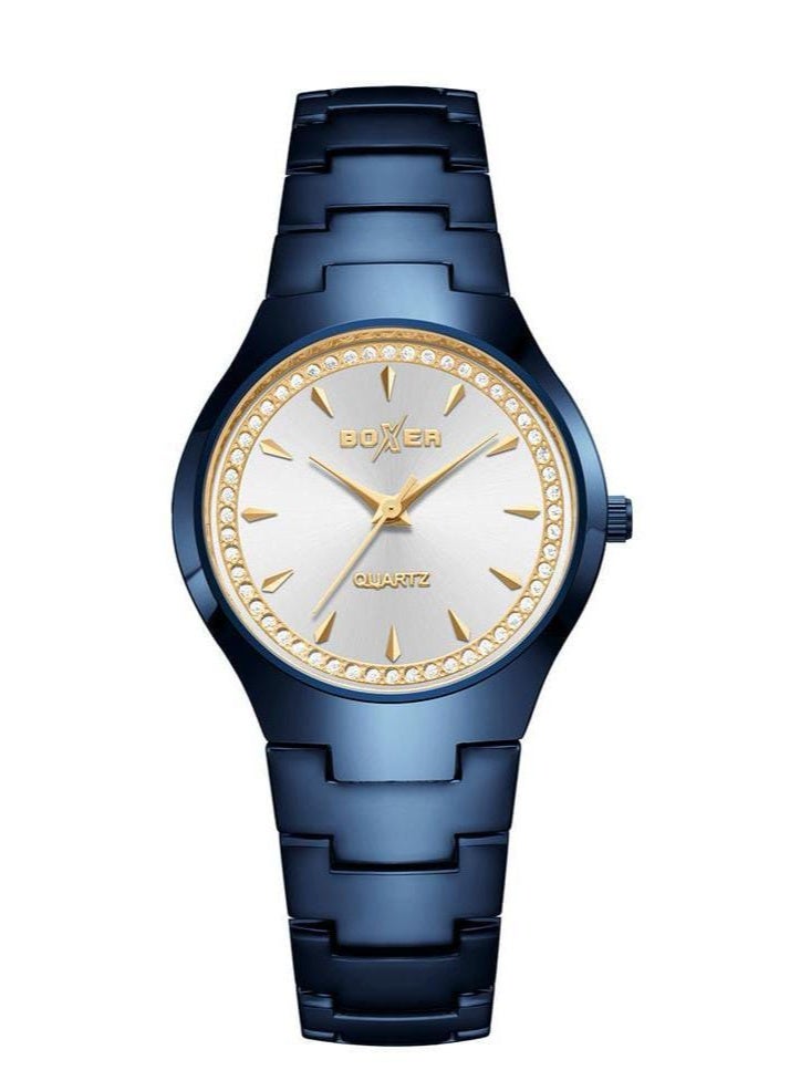 بوكسر ساعة بوكسر BX-073-8 للسيدات من الفولاذ المقاوم للصدأ - ساعة تناظرية أنيقة بحزام فولاذي متين - Image 1