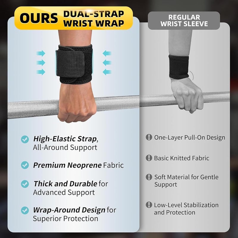 SWIUKPHE Wrist Brace 2 PACK, Wrist Wraps for Carpal Tunnel for women and men. Wrist Straps for Weightlifting, Working Out and Pain Relief. Flexible, Highly Elastic, Adjustable, Comfortable and Multi-Functional - Image 5