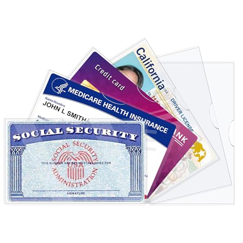 LIEMAND 6 Pack Social Security Card Protector Sleeves Ultra Clear Durable 31Mil Waterproof SSNNew MedicareCredit Card Holder Soft IDDebitCreditIndex Card Storage Sleeves - Image 1