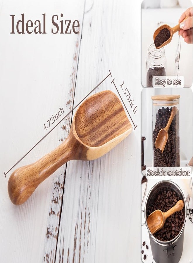 LEBAMI Wooden Coffee Scoop for Ground Coffee,4pcs Coffee Measuring Scooper for Beans Powder Tea Shovel,Small Wood Spoons Multipurpose for Jars Canisters,Kitchen Spice Pepper Condiment Powder Shovel - Image 3