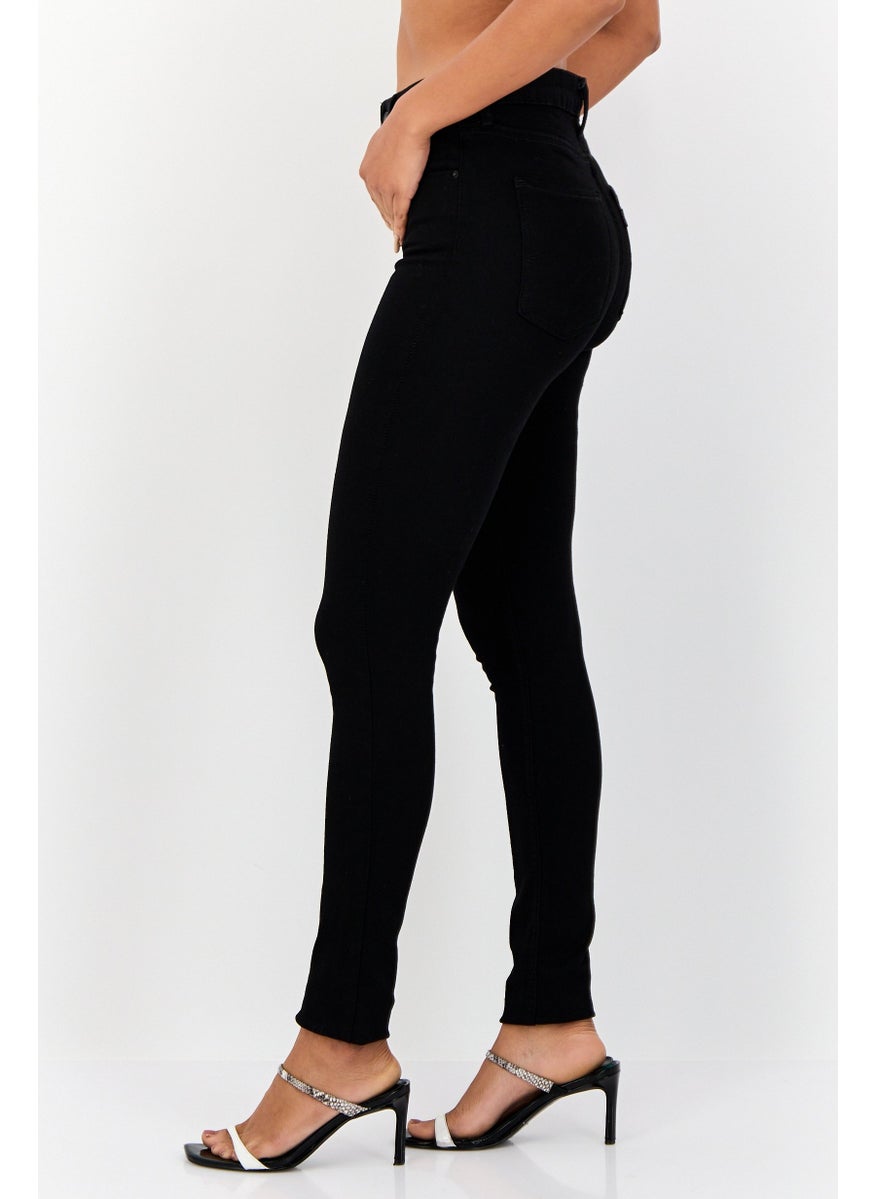 Levi's Women Skinny Fit Plain Stretchable Jeans, Black  - Image 3