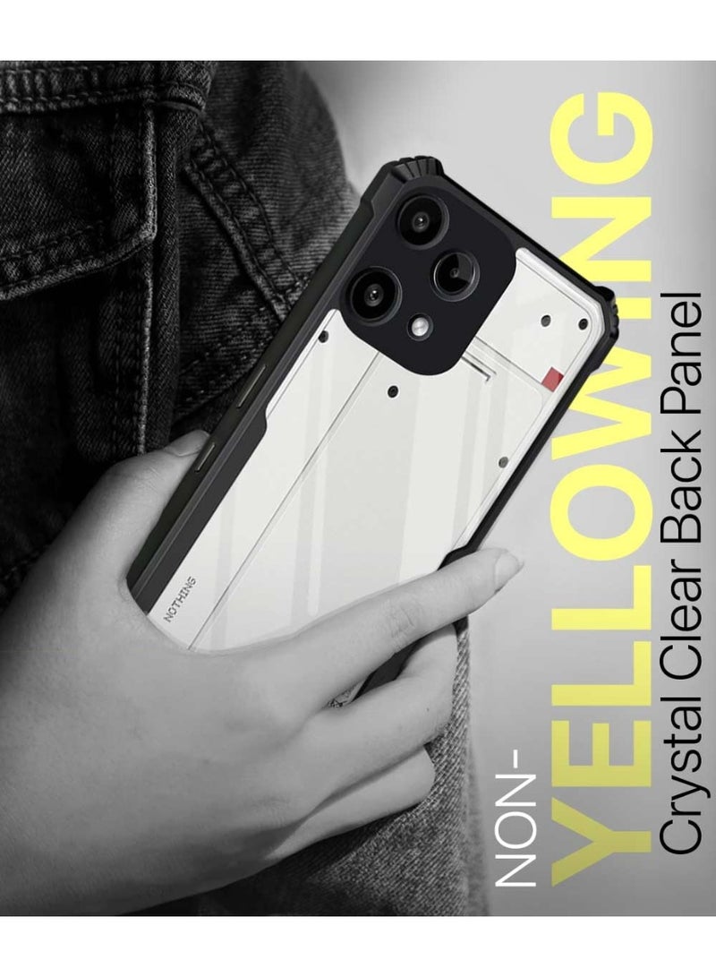 Nothing Phone 3a Lite Clear Hard PC Back Cover Case with Shockproof TPU Black Border 360 Degree Impact Resistant Camera Protection Transparent Cover for Nothing Phone 3a Lite - Image 4