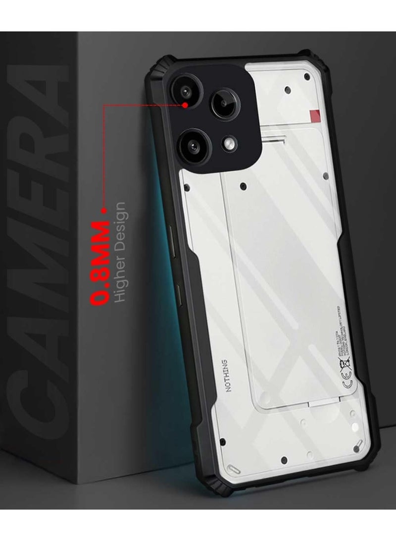 Nothing Phone 3a Lite Clear Hard PC Back Cover Case with Shockproof TPU Black Border 360 Degree Impact Resistant Camera Protection Transparent Cover for Nothing Phone 3a Lite - Image 5