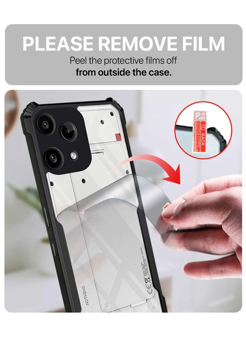 Nothing Phone 3a Lite Clear Hard PC Back Cover Case with Shockproof TPU Black Border 360 Degree Impact Resistant Camera Protection Transparent Cover for Nothing Phone 3a Lite - Image 3