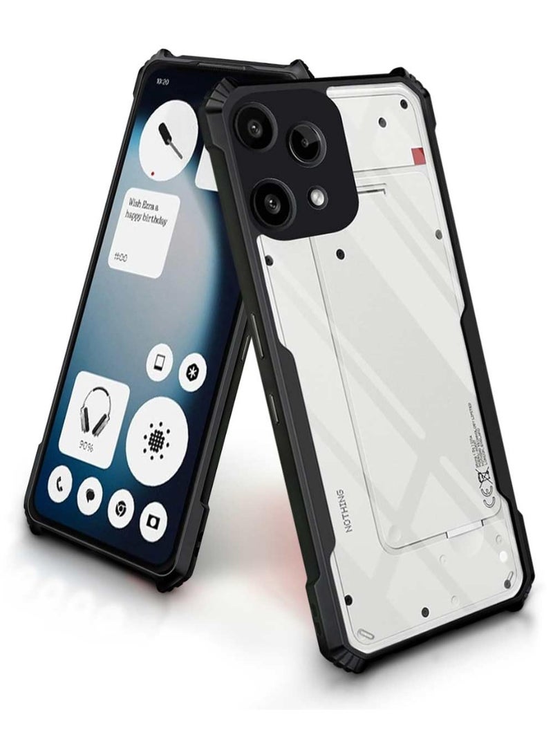 Nothing Phone 3a Lite Clear Hard PC Back Cover Case with Shockproof TPU Black Border 360 Degree Impact Resistant Camera Protection Transparent Cover for Nothing Phone 3a Lite - Image 2