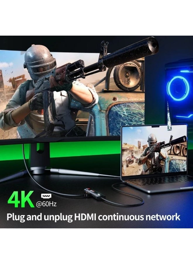 Plextone - Plextone GS1 6-in-1 Type-C Hub gives you the benefit of 6 versatile ports in a compact device, whether you need to connect a 4K display, charge your devices at super-fast PD speeds of up to 100W, a lightning-fast internet connection port, a Type-C port for connecting devices, and two USB ports for high-speed data transfer, black. - Image 1