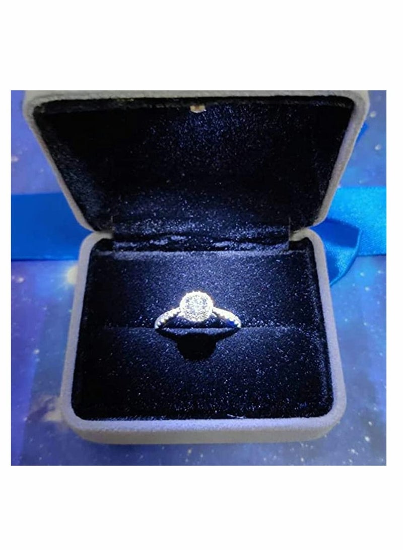 Y&D Velvet Ring Box, Engagement Box Earrings Square Case For Proposal Wedding Ceremony Birthday Anniversary ​With LED Light Jewelry Display Gift for Proposal, Engagement,  - Image 3