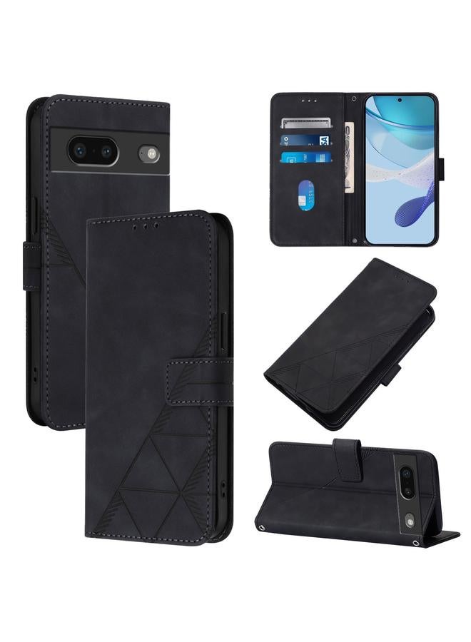 Green Tiger Case For Google Pixel 7 Crossbody 3D Embossed Flip Leather Phone Case  - Image 1