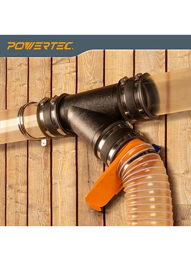 باورتيك بوصة Y المناسب لخرطوم جمع الغبار 4 بوصة 4 بوصة تركيبات موصل خرطوم جمع الغبار لنظام جمع الغبار 1 حزمة 70106 - Image 4