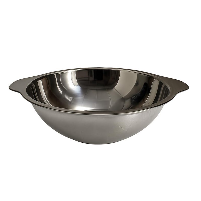 VALAJOGI Kimchi Plate with Double Handle Serving Bowl Stainless Steel Durable Round Pan Tableware, Food Serving Tray Sliver-Tone Non-Stick Seafood Paella Pot with Dual Handle for Homes Or Restaurants - Image 1