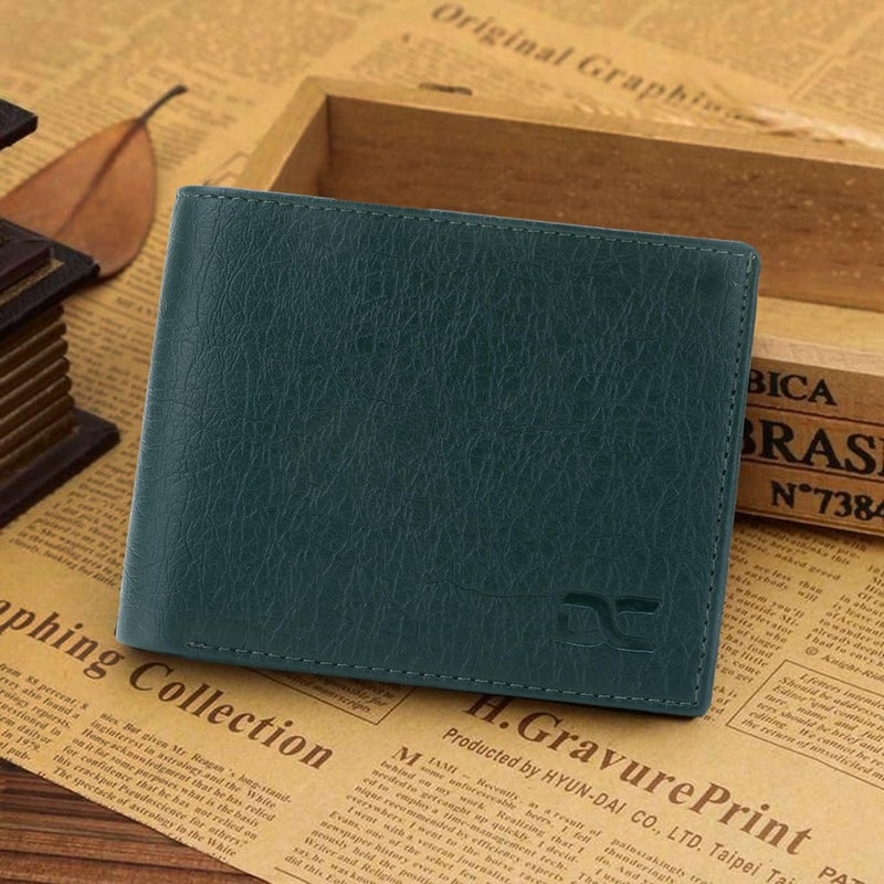 Dezire Crafts PU Leather Wallet for Men | Slim & Stylish | 3 Card Pockets, 1 Zipper Pocket, 1 Coin Pocket, 1 Currency Compartment, 2 Hidden Pockets (Green) - Image 4