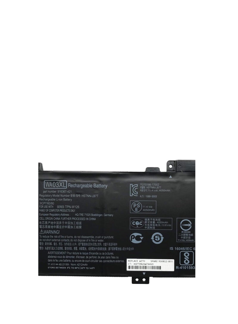 Terabyte WA03XL HSTNN-LB7T HSTNN-UB7H TPN-W126 916367-541 916367-421 916812-055 916812-855 WAO3XL Laptop Battery Replacement for HP Pavilion X360 14-BA 15-BK 15-BK R 15-BR R R 001TX Series (11.4V 48.01Wh) - Image 2