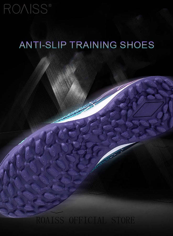 roaiss Short Spike High Top Football Shoes for Men Professional Training Anti-Slip Wear-Resistant Soccer Cleats Teens Lightweight Comfortable Breathable Odorless Sports Spikes with Rubber Sole  - Image 5
