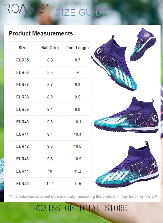 roaiss Short Spike High Top Football Shoes for Men Professional Training Anti-Slip Wear-Resistant Soccer Cleats Teens Lightweight Comfortable Breathable Odorless Sports Spikes with Rubber Sole  - Image 4