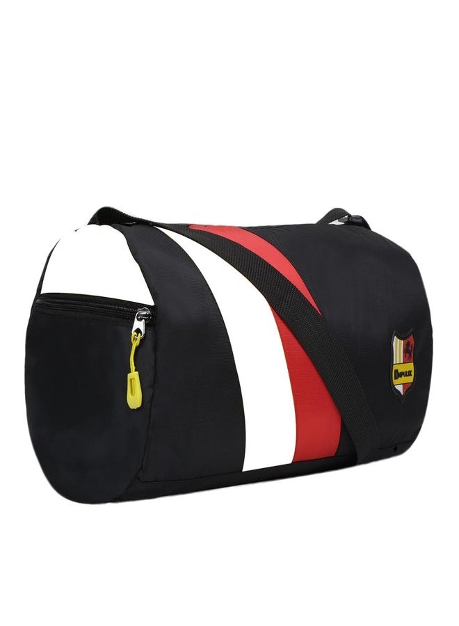 Impulse Vegas Black 20L Polyester Duffle Bag with Adjustable Strap | Lightweight Travel & Gym Bag for Men & Women | 1 Year Warranty - Image 3