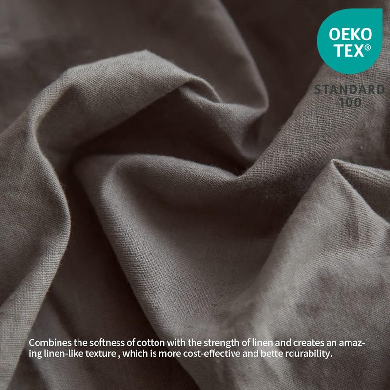 BISELINA BISELINA French Linen Bed Skirt with Pleated Frills 14-Inch Tailored Drop Natural Flax Cotton Blend Dust Ruffle Soft Cozy Farmhouse Bedding (14"" Queen  Ruffle Dark Grey)  - Image 2