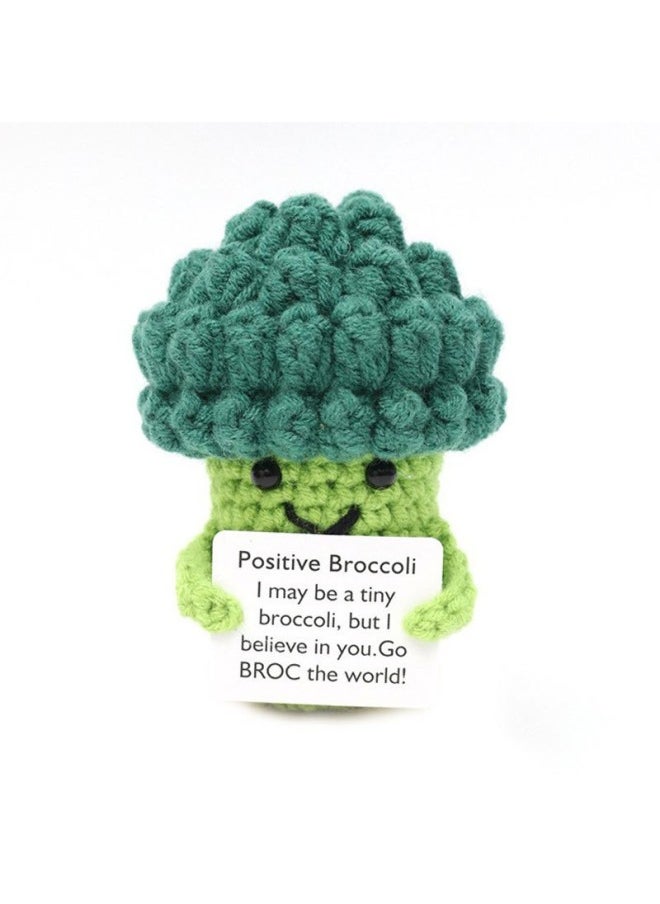 Generic - Explosions Finished Knitted Potato Positive Energy Cucumber Handmade Wool Woven Bee Doll Jewelry Pendant-Color:West Blue Flower P Card - Image 1