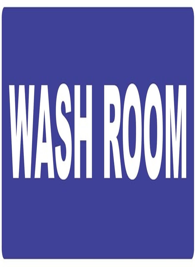 VAAIMAI Wash Room Foam Board Sticker Sign Board 12X4 Inch Vinyl UV Laminated Waterproof Blue, Pack of 1 - Image 1