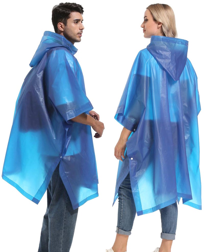 HOOMBOOM Reusable Rain Ponchos with Drawstring Hood for Adults, Waterproof Thicken Rain Coat, 2 Packs - Image 5