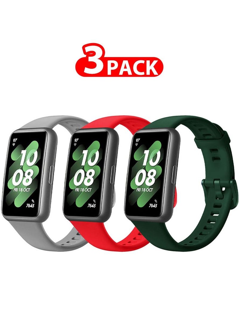 CATANES 3 Pack Of Huawei Band 7 Watch Band for Men Women Sport Watch Strap Lightweight Silicone Replacement Band Multicolour 3 - Image 1