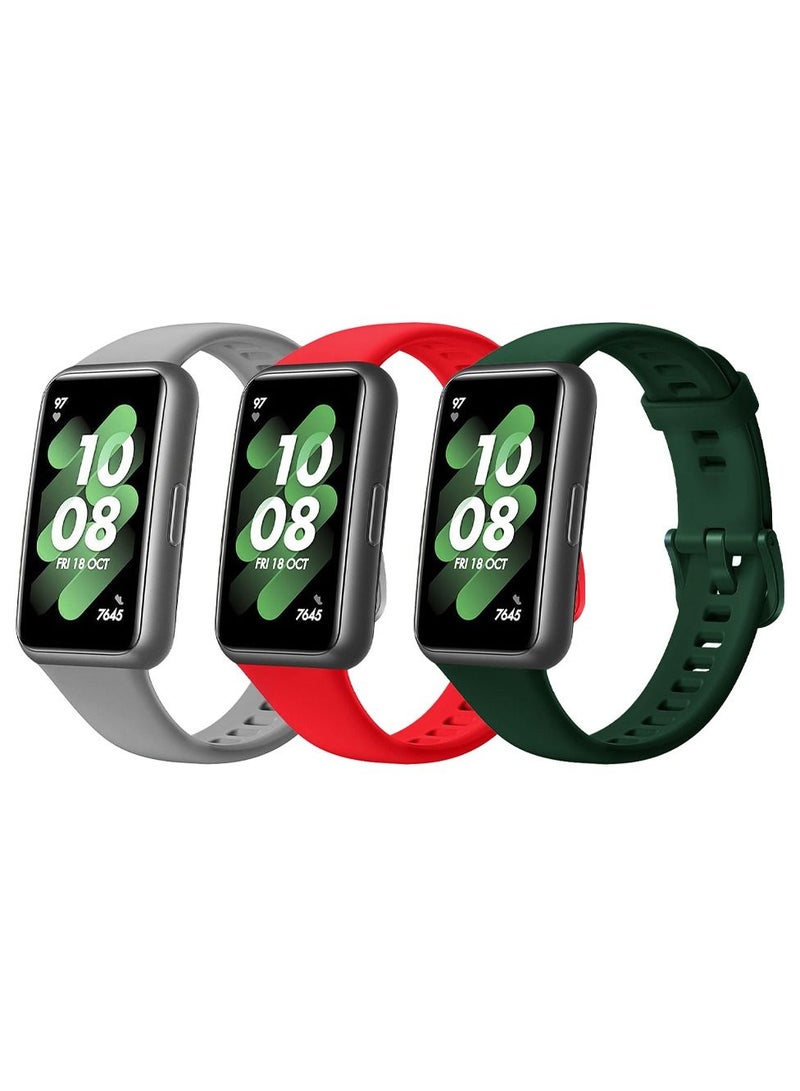 CATANES 3 Pack Of Huawei Band 7 Watch Band for Men Women Sport Watch Strap Lightweight Silicone Replacement Band Multicolour 3 - Image 3