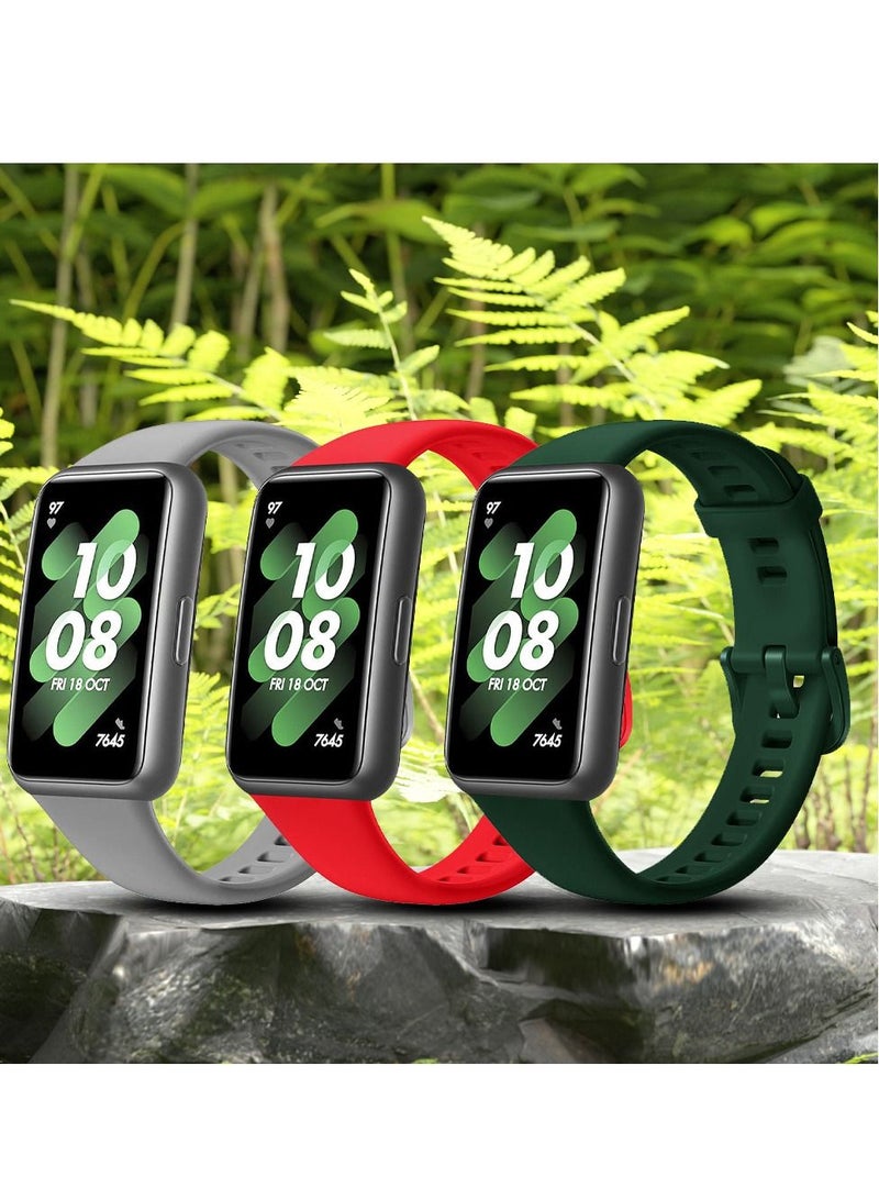CATANES 3 Pack Of Huawei Band 7 Watch Band for Men Women Sport Watch Strap Lightweight Silicone Replacement Band Multicolour 3 - Image 2