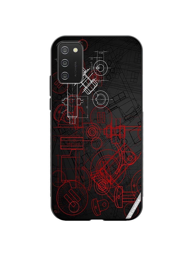 VR CREATIVE Protective Case Cover For Samsung Galaxy A03s Industrial Abstract Design Multicolour - Image 1