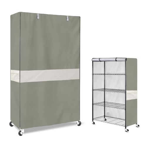SoloToo Heavy-Duty Waterproof Wire Shelf Cover, Garage Storage Shelving Protector, Universal Fit 48 x 24 x 72 Inch Rack Covers with 1" Tolerance (Sage Green) - Image 1