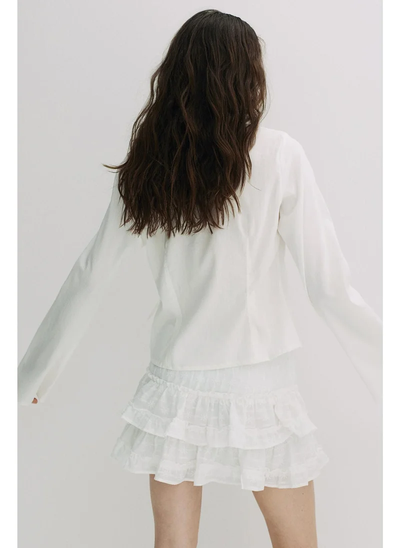 H&M Embroidered tiered skirt