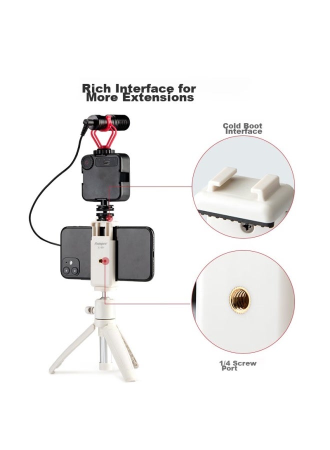 Fotopro Fotopro Tl-601 Portable Mini Camera Mirrorless Tripod, Phone Desktop Stand, Vlog Extendable Selfie Stick, Phone Tripod, White  - Image 4