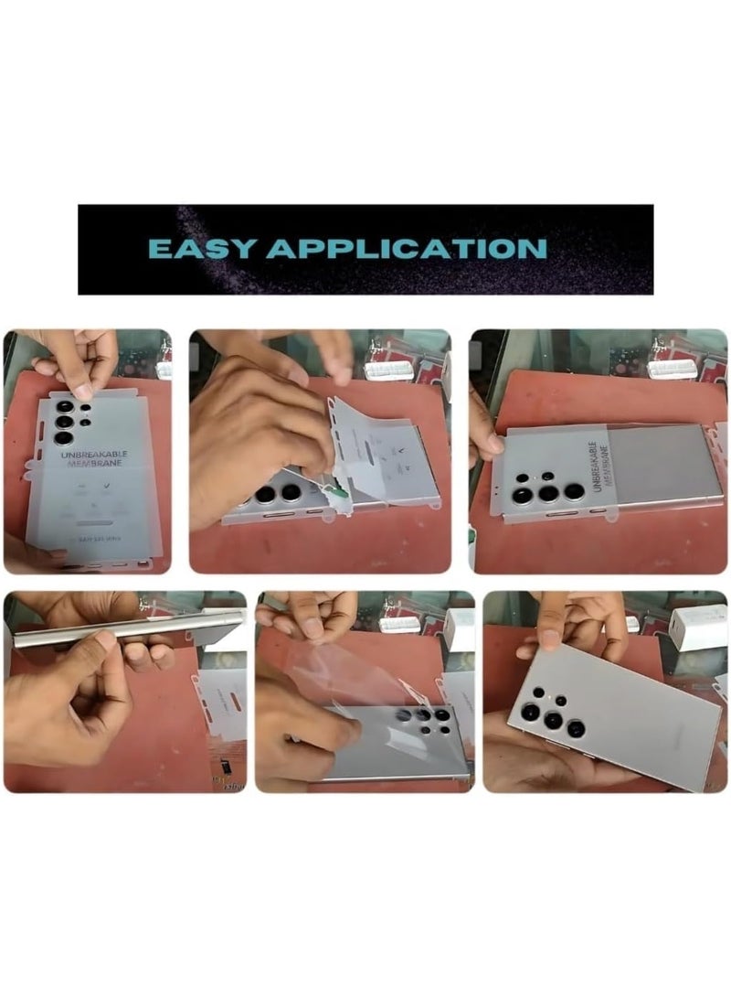 Muzz Matte Anti-Fingerprint Back Sticker Protector for Samsung Galaxy S24 Ultra, Anti-Scratch, Gelatin Material - Image 5