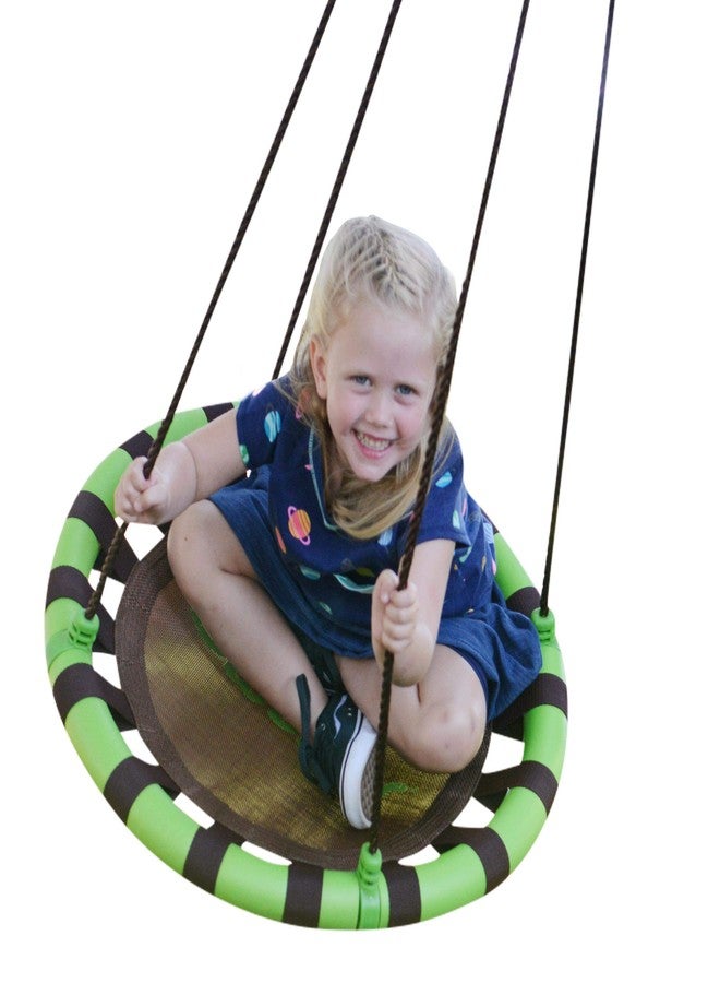 Swurfer Orbit Tree Swing, Saucer Swing - Tree Swings for Kids Outdoor, Outdoor Swings for Kid, Weather Resistant, Padded Frame, Durable, Mesh, Quick and Easy Tool Free Assembly, Age 3 and Up (24 Inch) - Image 1