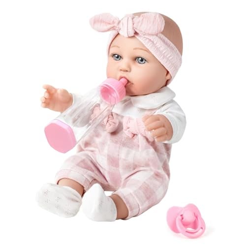 BDDOLL 12 Baby Doll and Clothes Accessories Playset with Feeding Bottle Pacifier First Baby Dolls for Toddlers 36 Months and Up - Image 1