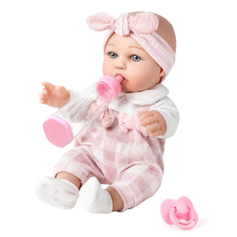BDDOLL 12 Baby Doll and Clothes Accessories Playset with Feeding Bottle Pacifier First Baby Dolls for Toddlers 36 Months and Up - Image 2