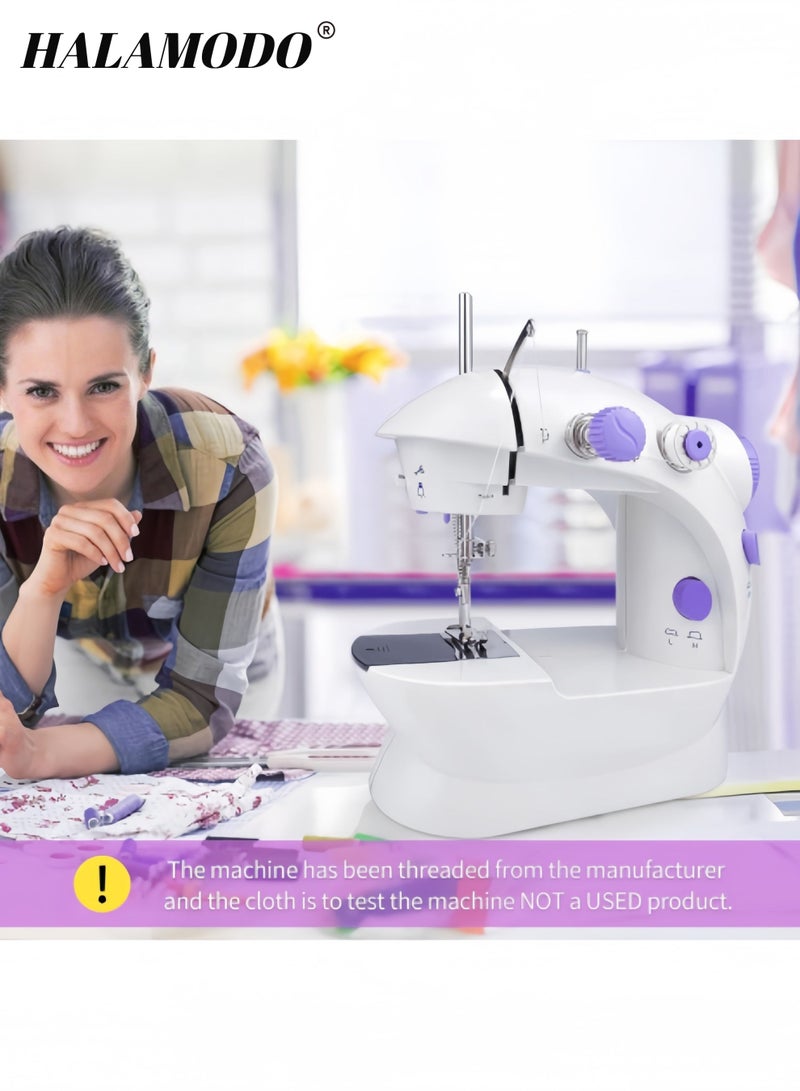هالامودو ماكينة خياطة صغيرة للمبتدئين، ماكينة خياطة أوتوماتيكية سهلة، أداة خياطة كهربائية منزلية محمولة مع مجموعة خياطة، صغيرة، لجميع الأعمار، للأطفال أو البالغين - Image 5