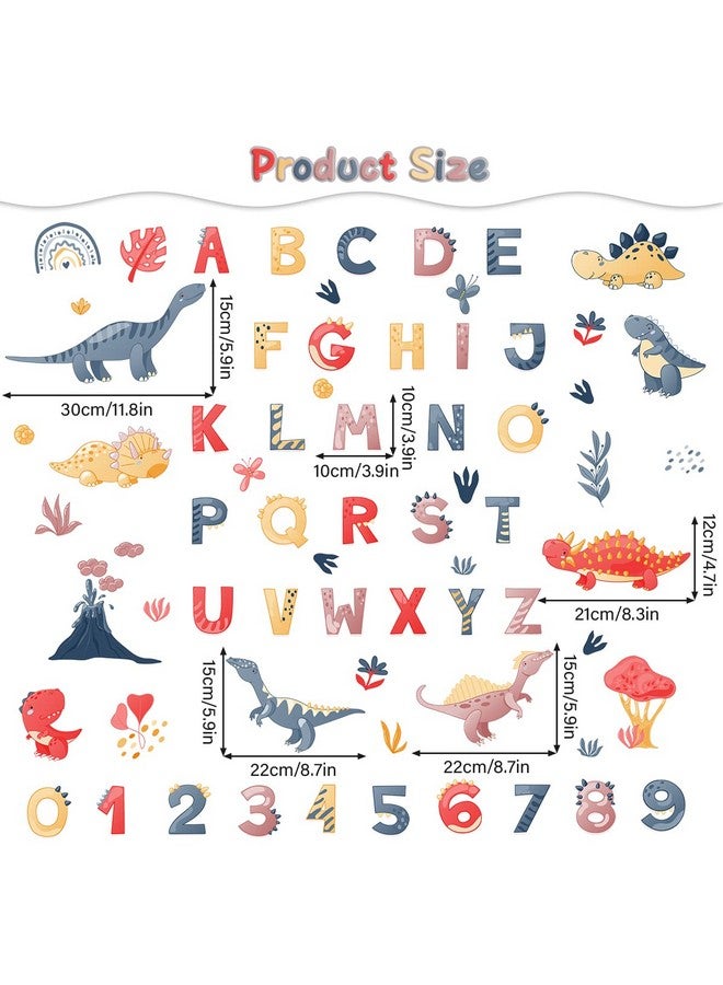 WOYINIS Cute Dinosaur Alphabet Wall Decals Dinos ABC Wall Stickers Removable Vinyl Educational ABCD Letters Wall Decor Stickers for Kids Room Classroom Baby Nursery Wall Decoration - Image 3