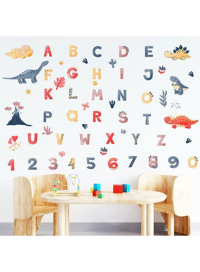 WOYINIS Cute Dinosaur Alphabet Wall Decals Dinos ABC Wall Stickers Removable Vinyl Educational ABCD Letters Wall Decor Stickers for Kids Room Classroom Baby Nursery Wall Decoration - Image 2