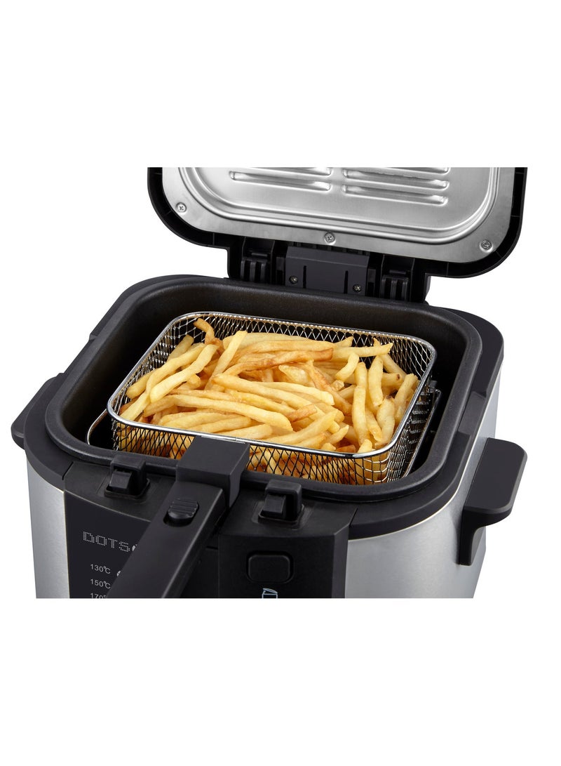 دوتس قلاية زيت بنقاط مع مؤقت لمدة 30 دقيقة، مقلاة عميقة بقدرة 1830-1980 واط 3 لتر مع سلة للاستخدام المنزلي، مع نافذة عرض، مقلاة عميقة كهربائية، سلة قلي مدمجة ومقبض CFD1020TD - Image 4