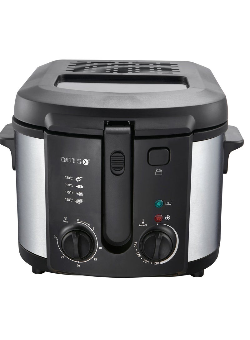 دوتس قلاية زيت بنقاط مع مؤقت لمدة 30 دقيقة، مقلاة عميقة بقدرة 1830-1980 واط 3 لتر مع سلة للاستخدام المنزلي، مع نافذة عرض، مقلاة عميقة كهربائية، سلة قلي مدمجة ومقبض CFD1020TD - Image 2