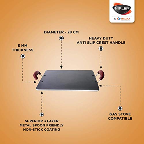 Bajaj Nirlep - JFT 38 by Bajaj Electricals Selec+ J Class 38 Cm Non Stick Pathri Tawa, 5 mm - Image 4