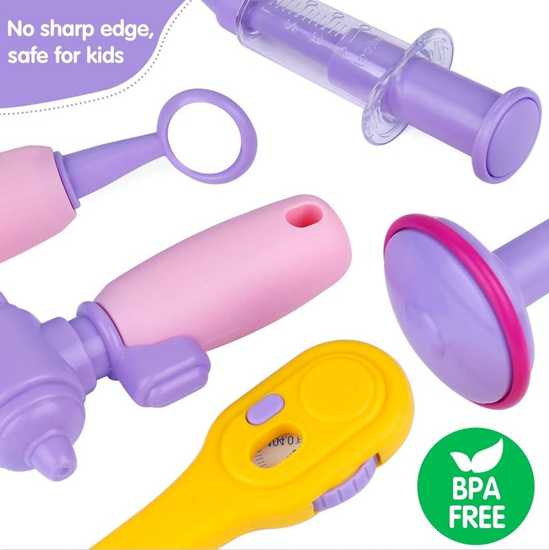 جينميك Ginmic Kids Doctor Doctor Kit 22 قطعة تظاهر Doctor Doctor With With Abo Play Doctor Assume و Carry Case for Toddlers and Kids Medical Dr Kit Toys for Girl Age 3 4 5 6 7 egens - Image 5