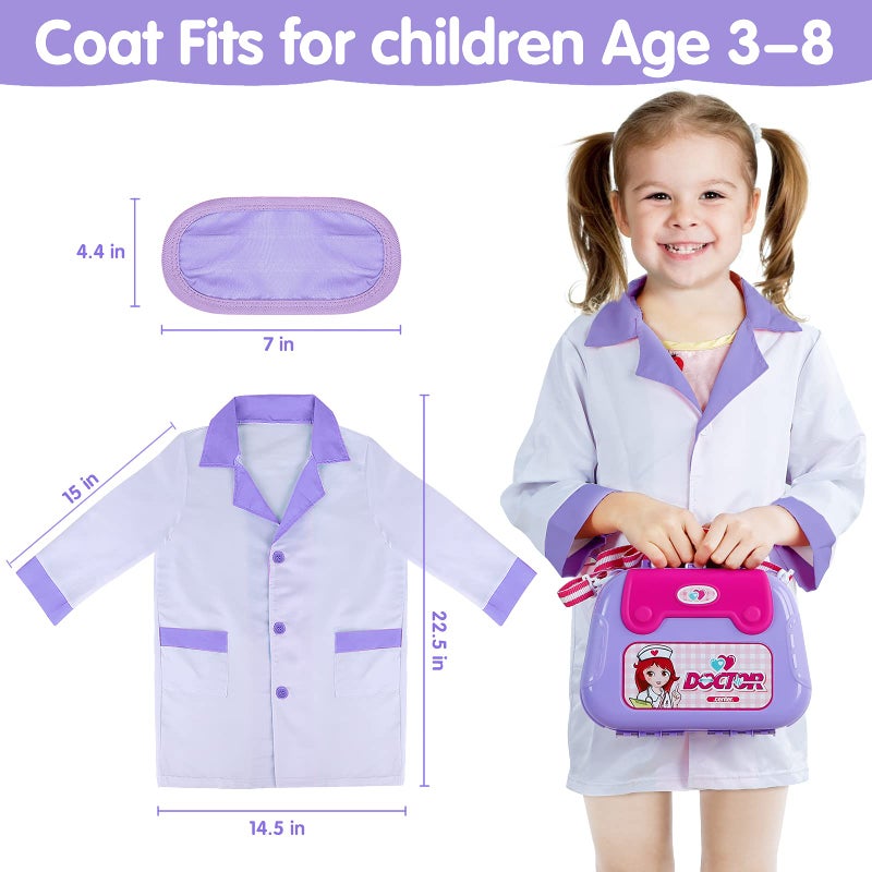 جينميك Ginmic Kids Doctor Doctor Kit 22 قطعة تظاهر Doctor Doctor With With Abo Play Doctor Assume و Carry Case for Toddlers and Kids Medical Dr Kit Toys for Girl Age 3 4 5 6 7 egens - Image 4