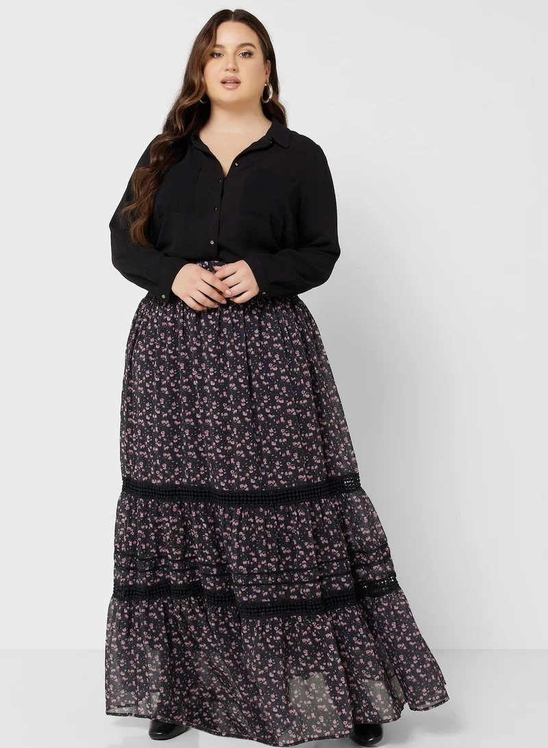 Ella Plus Tiered A-Line Skirt