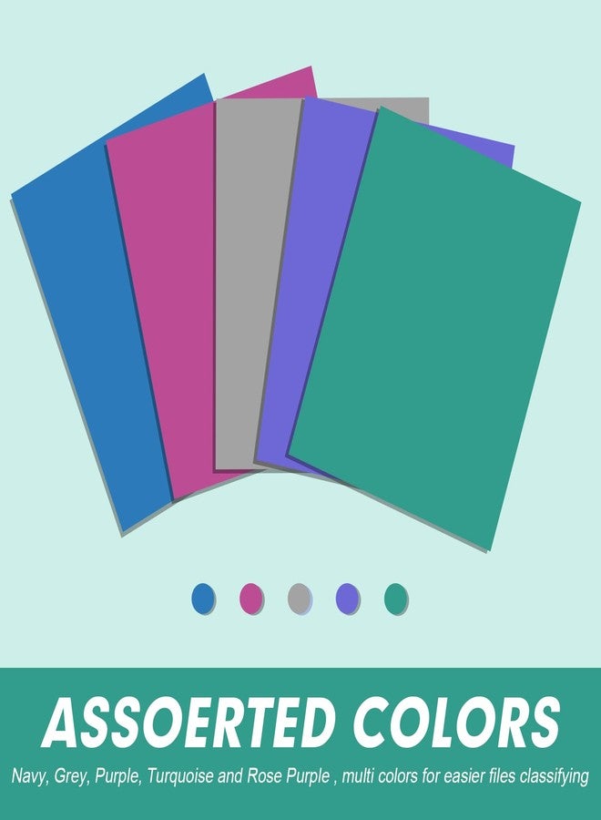 RAZCC Two Pocket Folders, RAZCC 100 Pack 2 Pocket Folders Fit Letter Size Paper, Paper Folders with Pockets for School Office Business Home, Assorted 5 Colors - Image 4