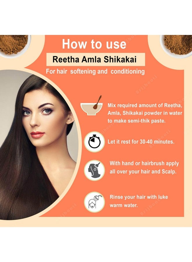  بريجبوتي مجموعة مسحوق ريثا أملا وشيكاكاي للعناية بالشعر (300 جرام) منظف طبيعي للشعر 3 في 1 لمنع تساقط الشعر، طبيعي 100%، بدون مواد كيميائية أو مواد حافظة، خالي من البارابين، جاهز للاستخدام. - Image 4