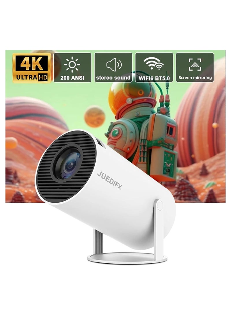 ZDSSY Hy300, by Salange, Smart Portable Mini Projector Android 11, 220 ANSI, 4K/1080P, Wi-Fi 5G BT 5.0, 180 Degree Rotation, Built-in Speaker, Auto Distortion, 250" Image, EU Plug - Image 2