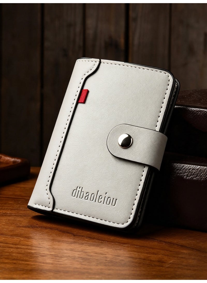 1 Men'S Compact Wallet, Multi-Card Slot Fashionable Easy Style Driver'S License And Credit Card Holder, Snap Closure - Large Capacity Faux Leather Coin Purse, Suitable for Travel And Daily Use - Image 1