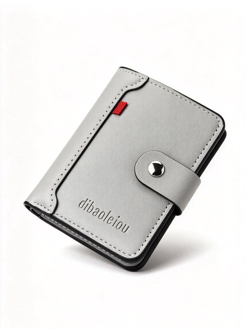 1 Men'S Compact Wallet, Multi-Card Slot Fashionable Easy Style Driver'S License And Credit Card Holder, Snap Closure - Large Capacity Faux Leather Coin Purse, Suitable for Travel And Daily Use - Image 5